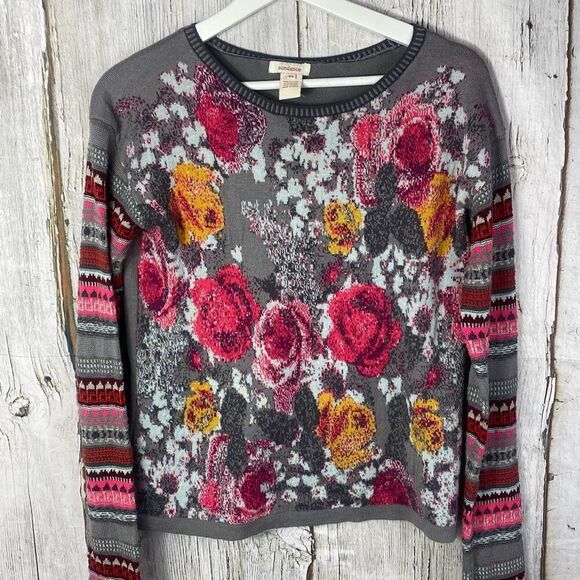 Sundance Floral Knit Cotton Blend Sweater Size XS   348 - Picture 2 of 10
